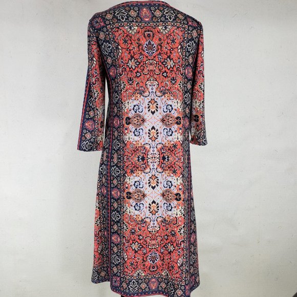 Nurture Soft Stretchy Poly Knit Print Dress M - Picture 5 of 10